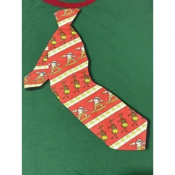 Ugly Christmas Fleece tie surfing Santa Hula Reindeer size XL - Picture 3 of 8